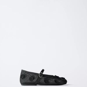 Zara Black Floral Kids' Dress Shoes